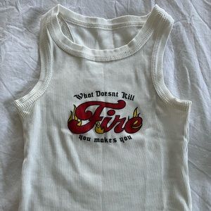 Revice denim halter cropped top